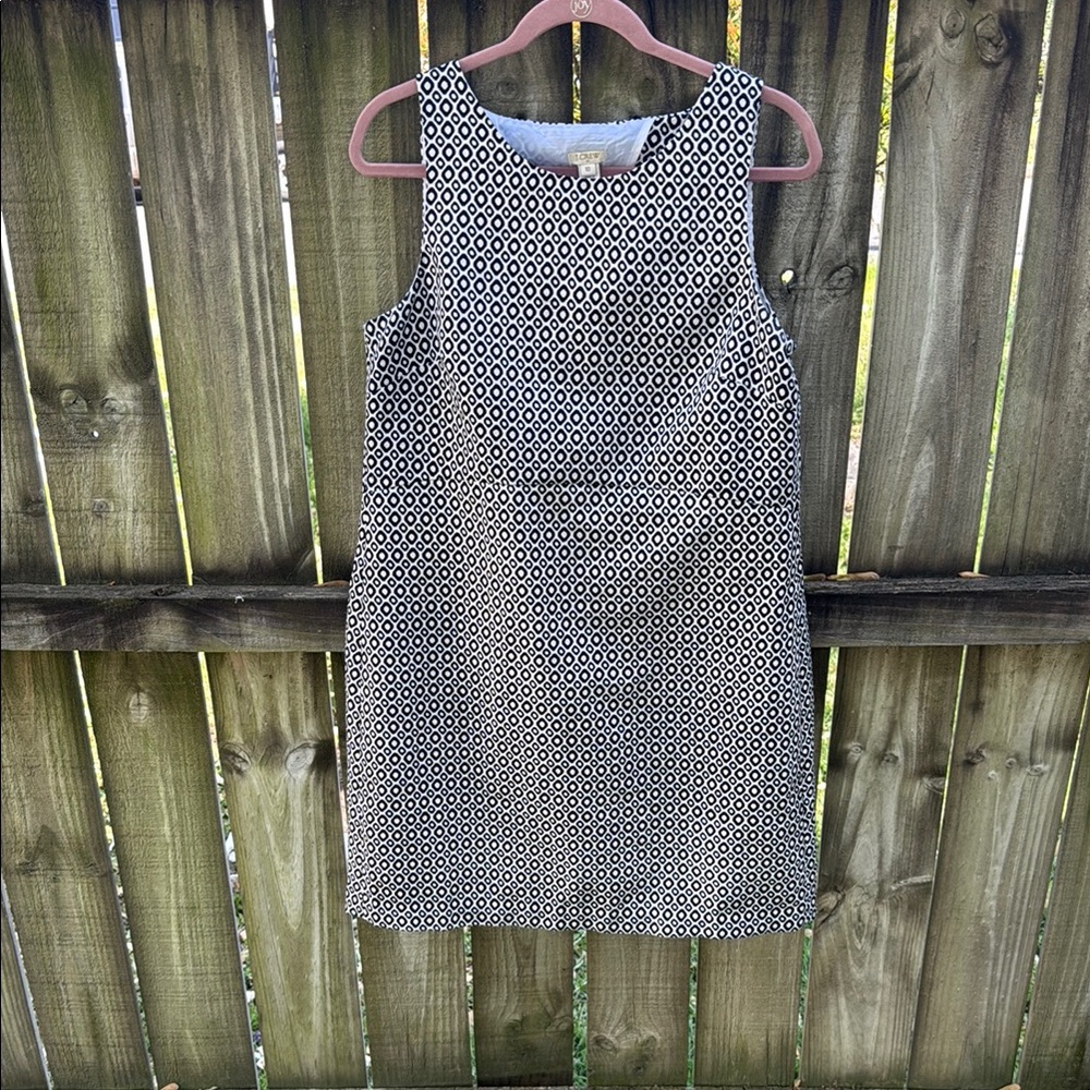 J. Crew Black and White Geometric Shift Mini Dress